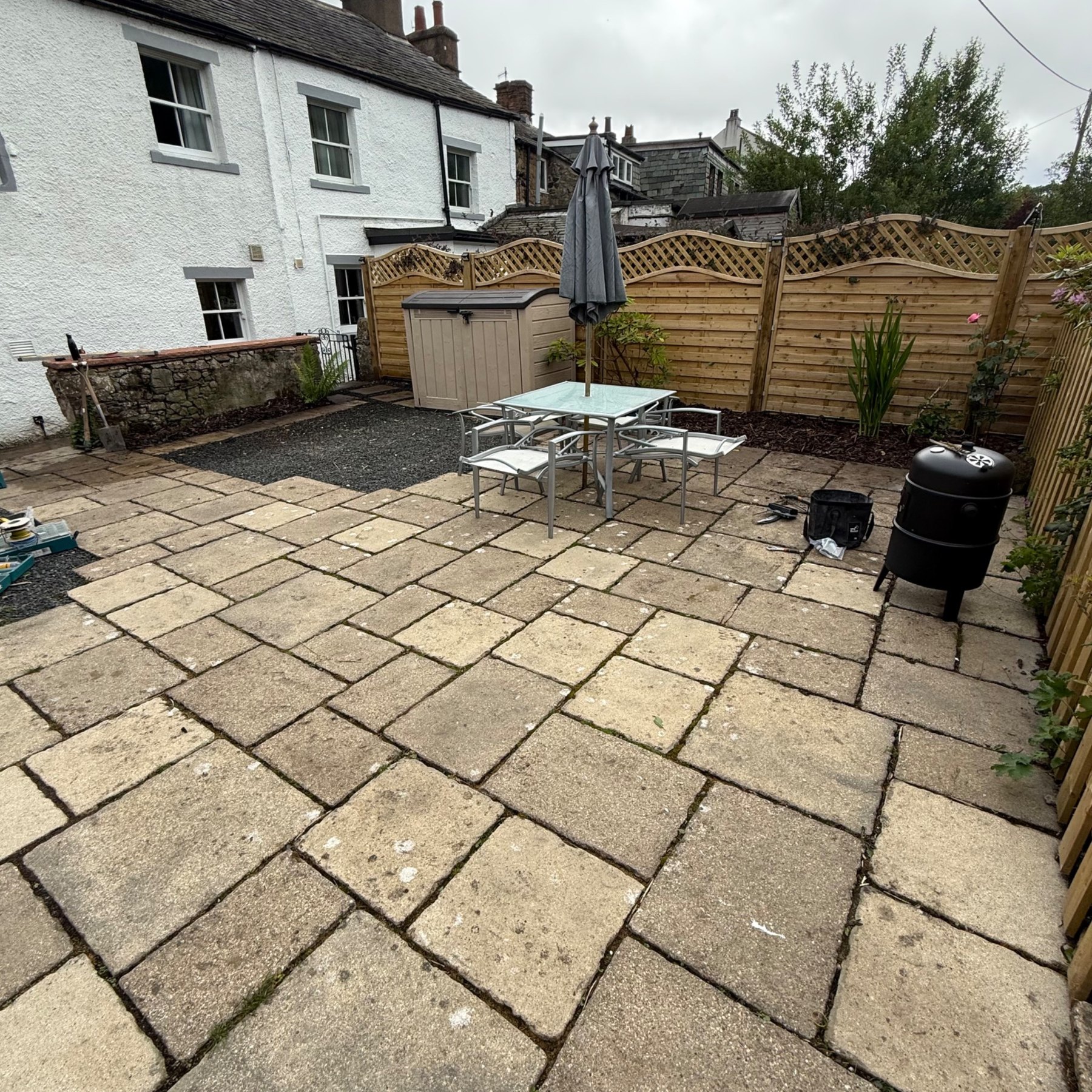 Patio and fire pit area
